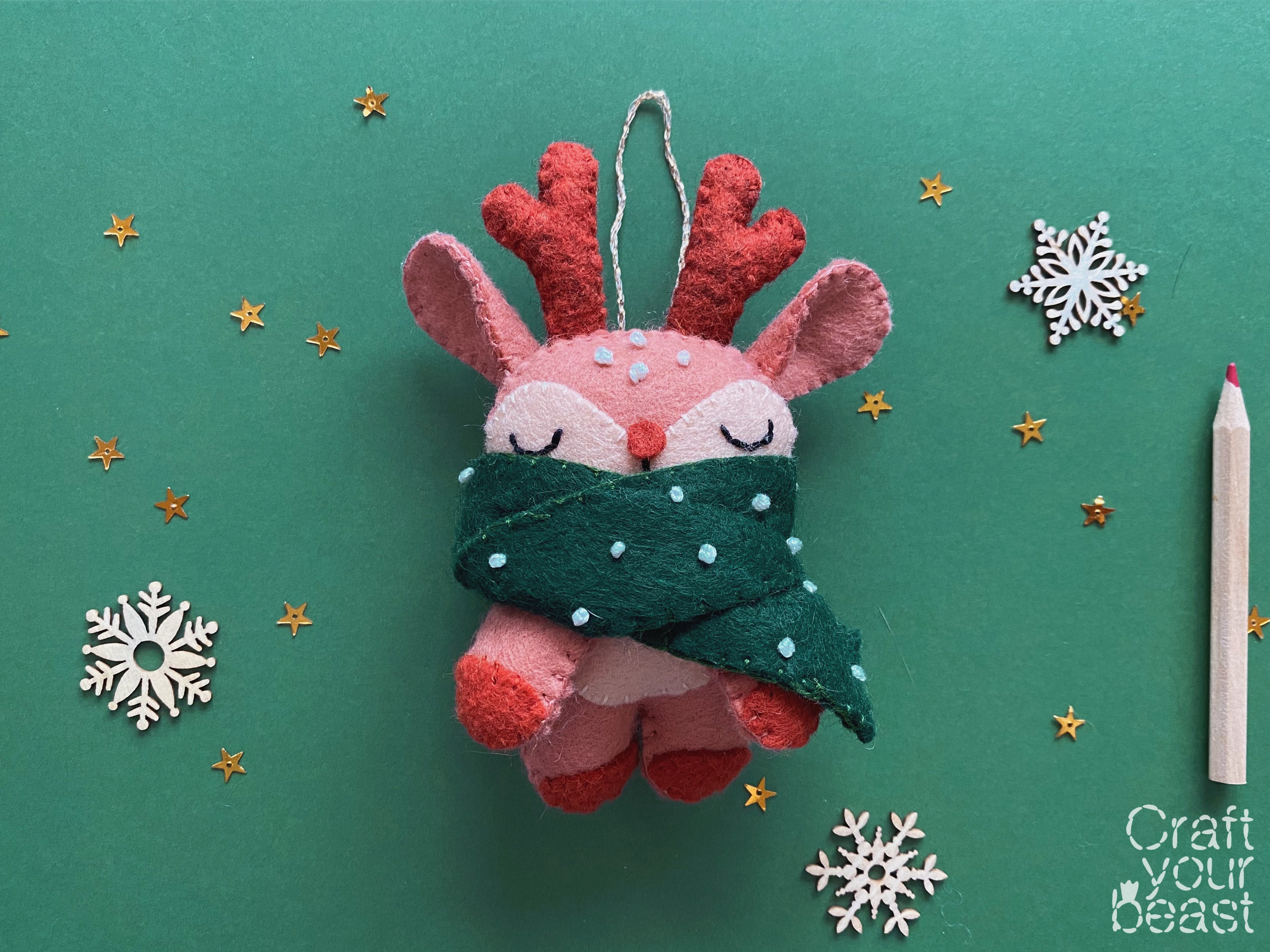 Patron de couture peluche renne de noël