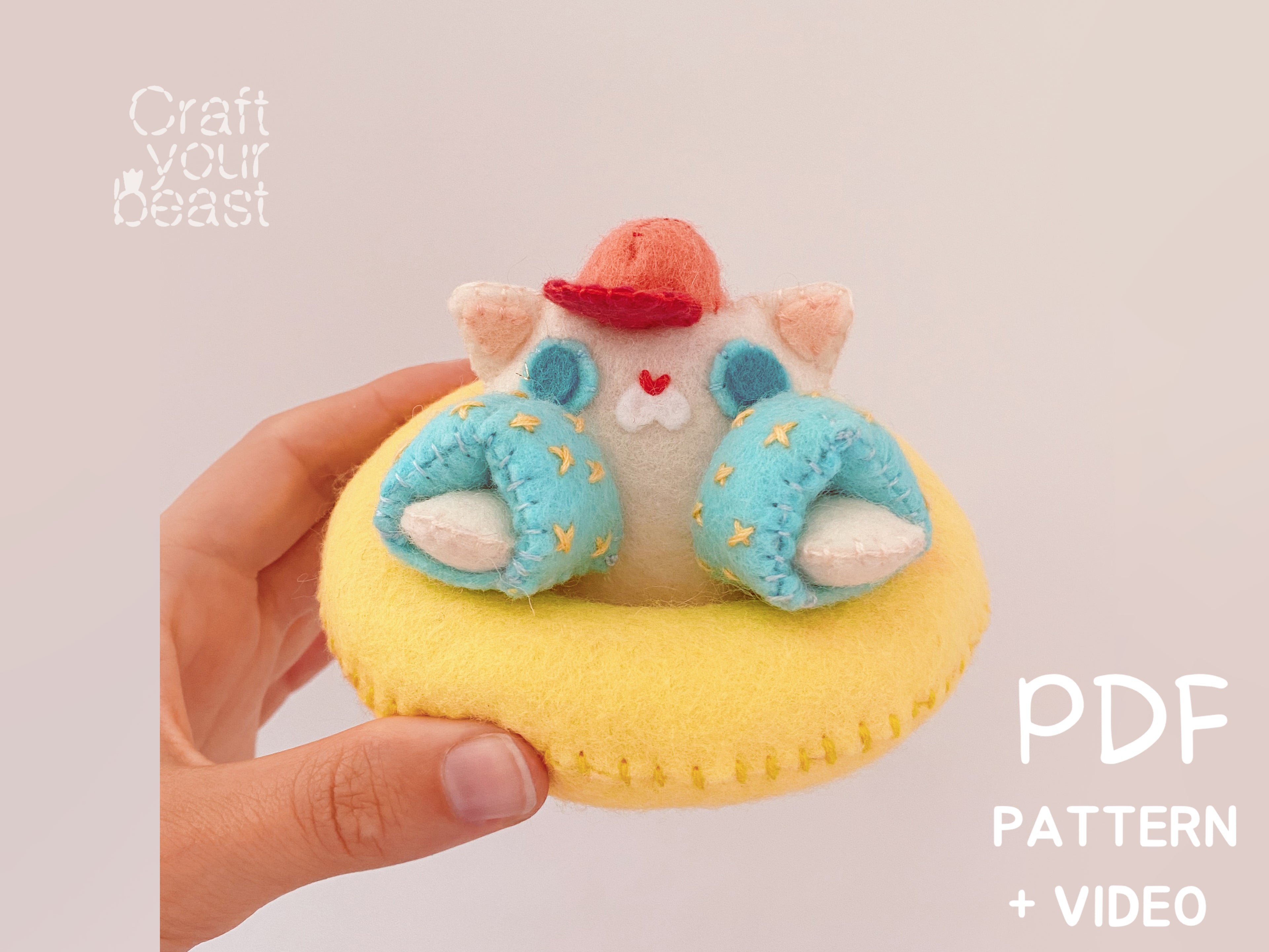 Patron de couture peluche chat bouée