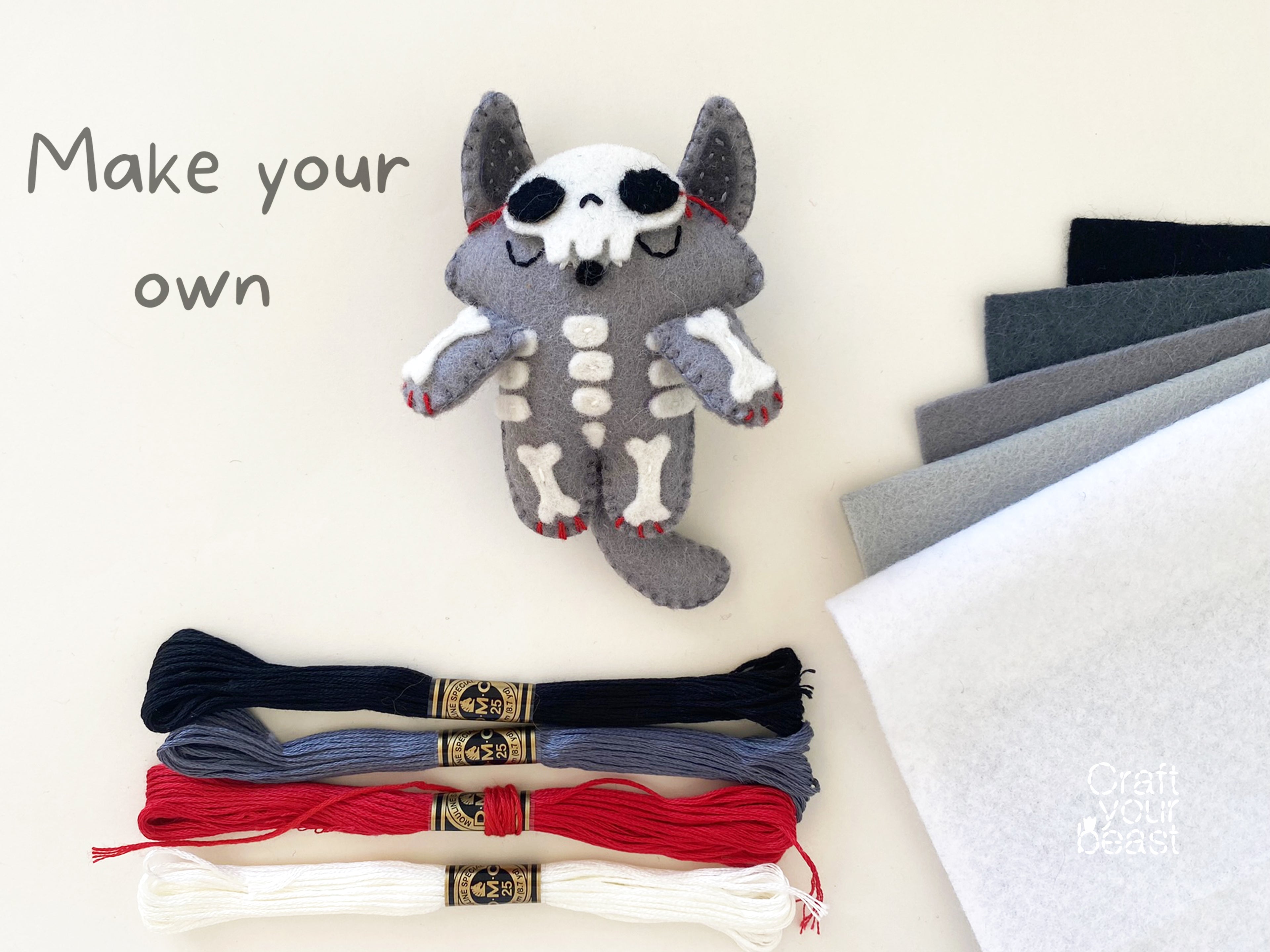 Lot de 3 Patrons de Couture Peluches Halloween