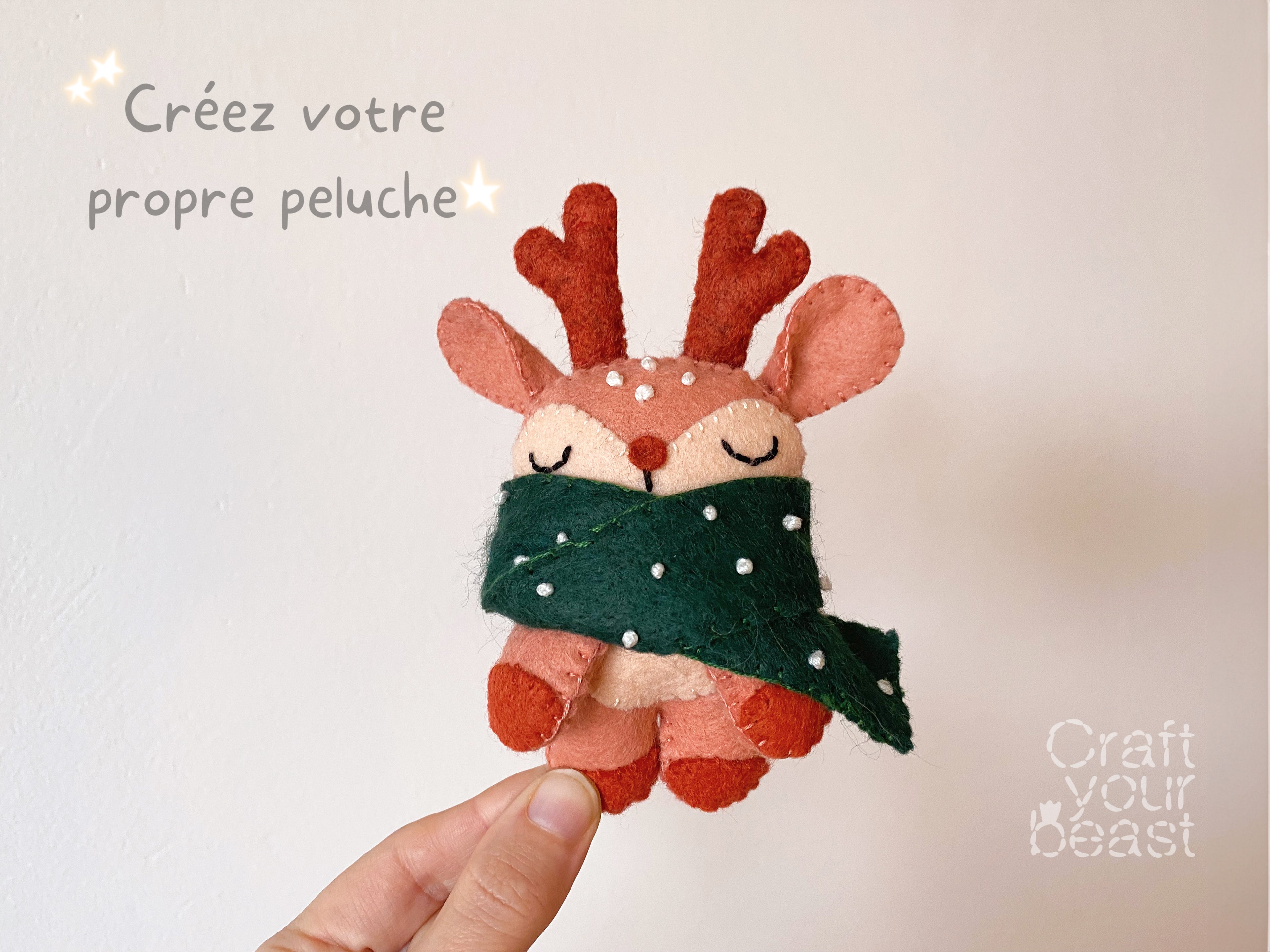 Patron de couture peluche renne de noël