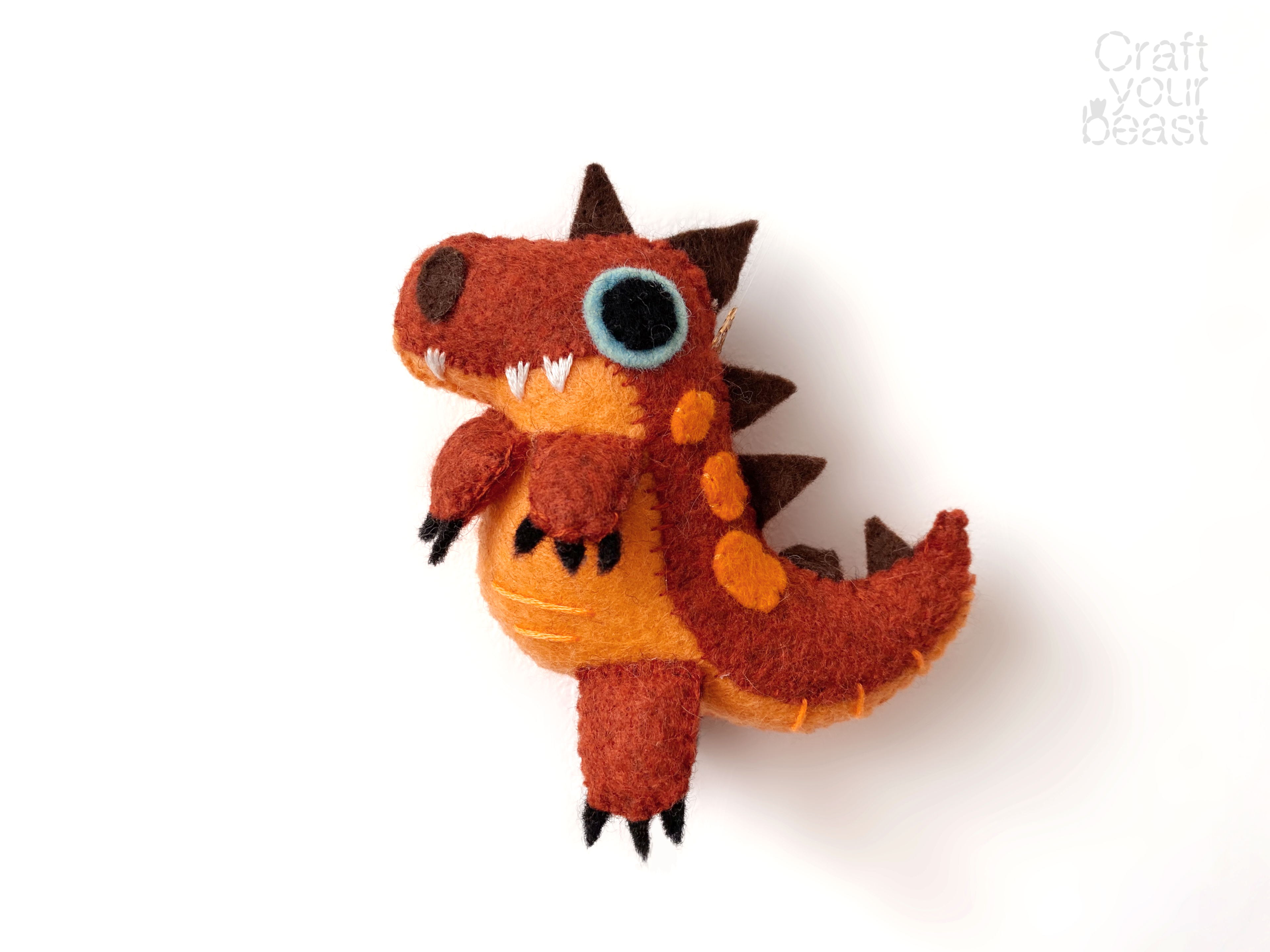 Lot de 3 patrons de couture peluches dinosaures