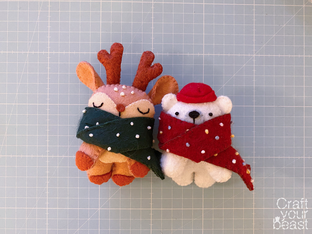 Kit de couture Ours de noël en feutrine