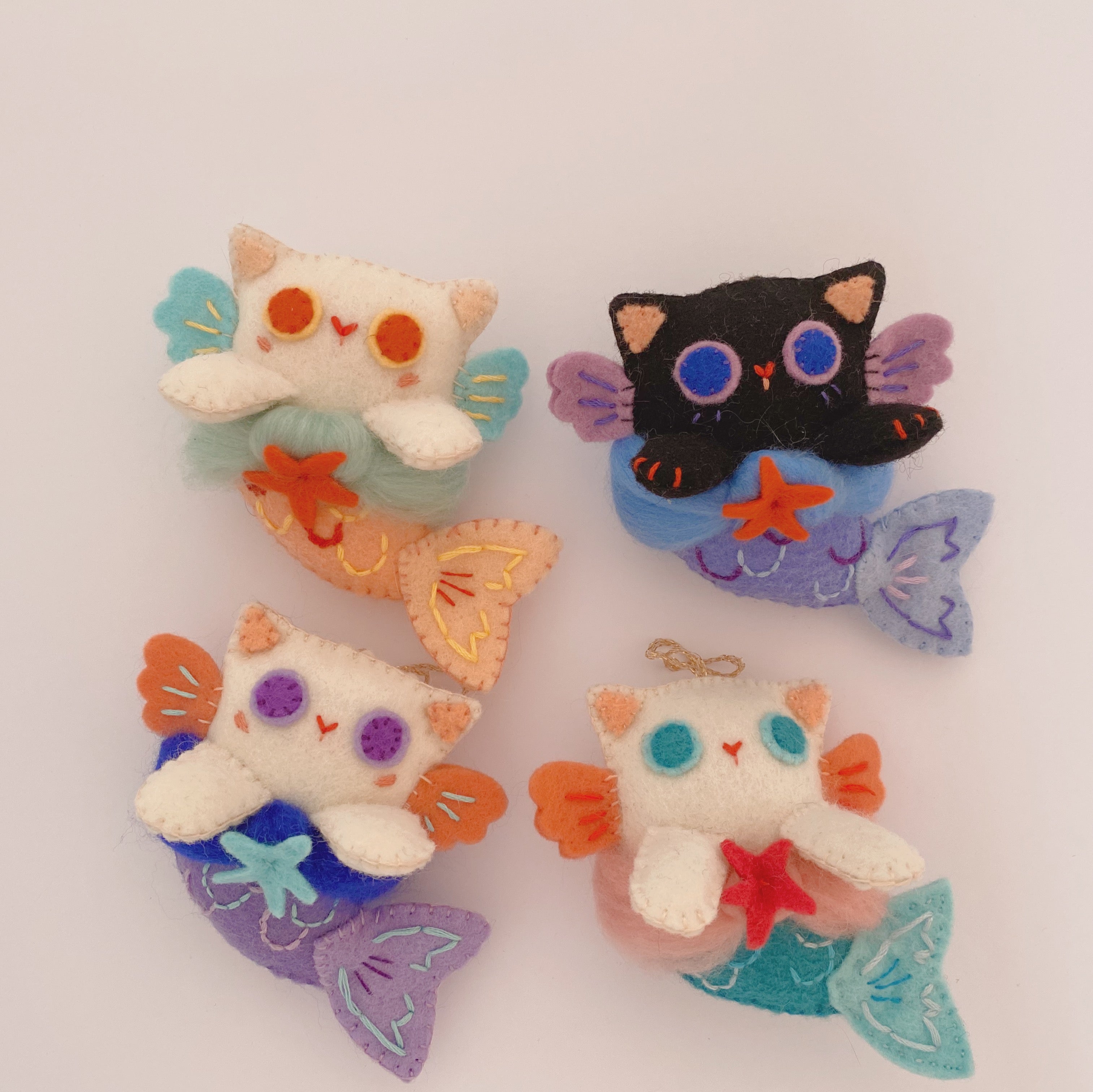 Kit de couture chaton sirène bleu