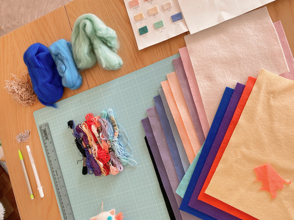 Kit de couture chaton sirène bleu