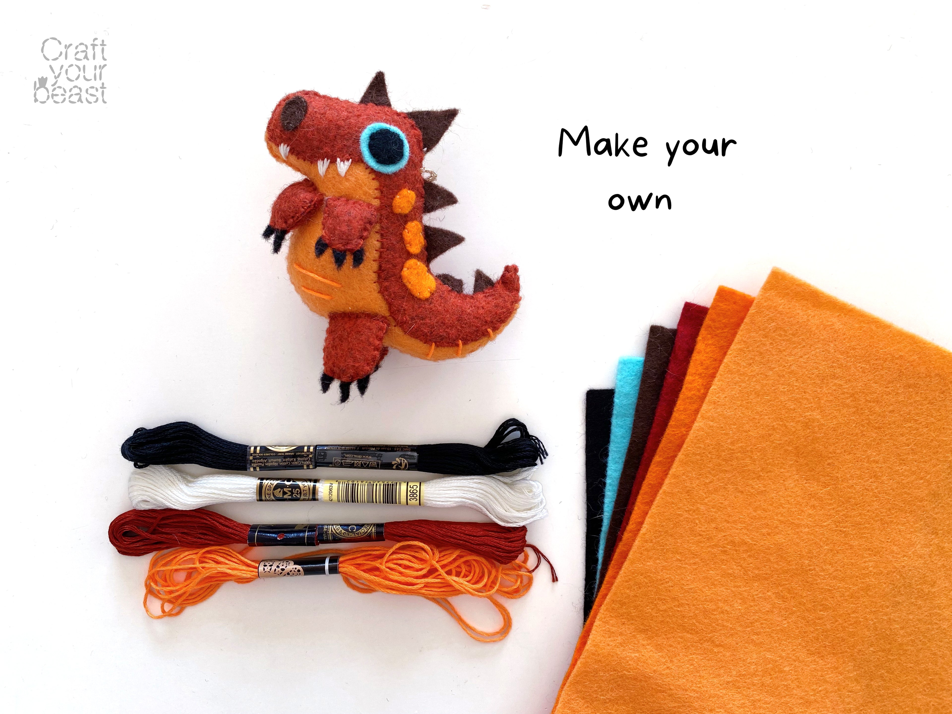 Patron de couture peluche dinosaure T-Rex