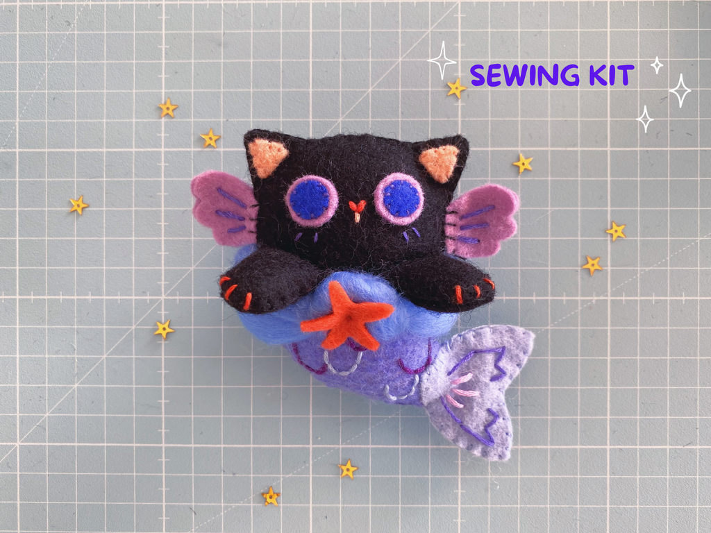 Kit de couture chaton sirène noir