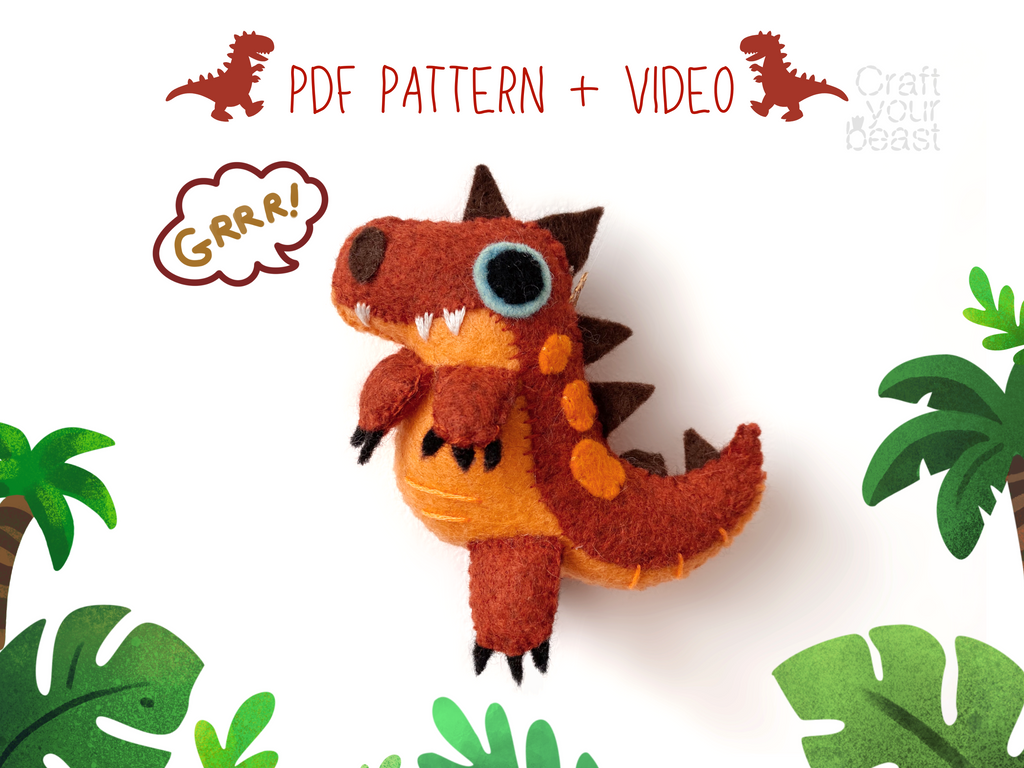 Patron de couture peluche dinosaure T-Rex