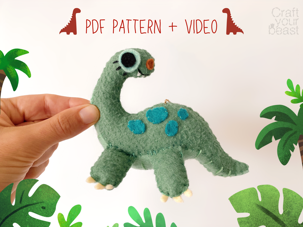 Patron Couture Peluche Dinosaure Diplodocus