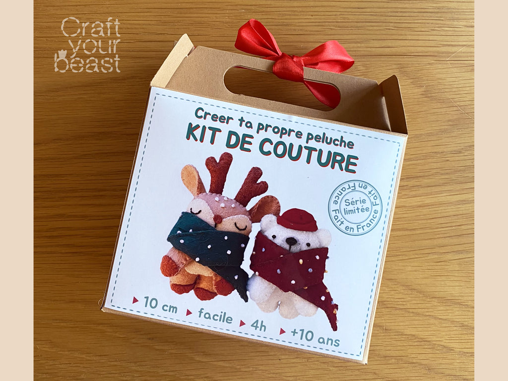 Lot KIT de couture Renne et Ours de noël