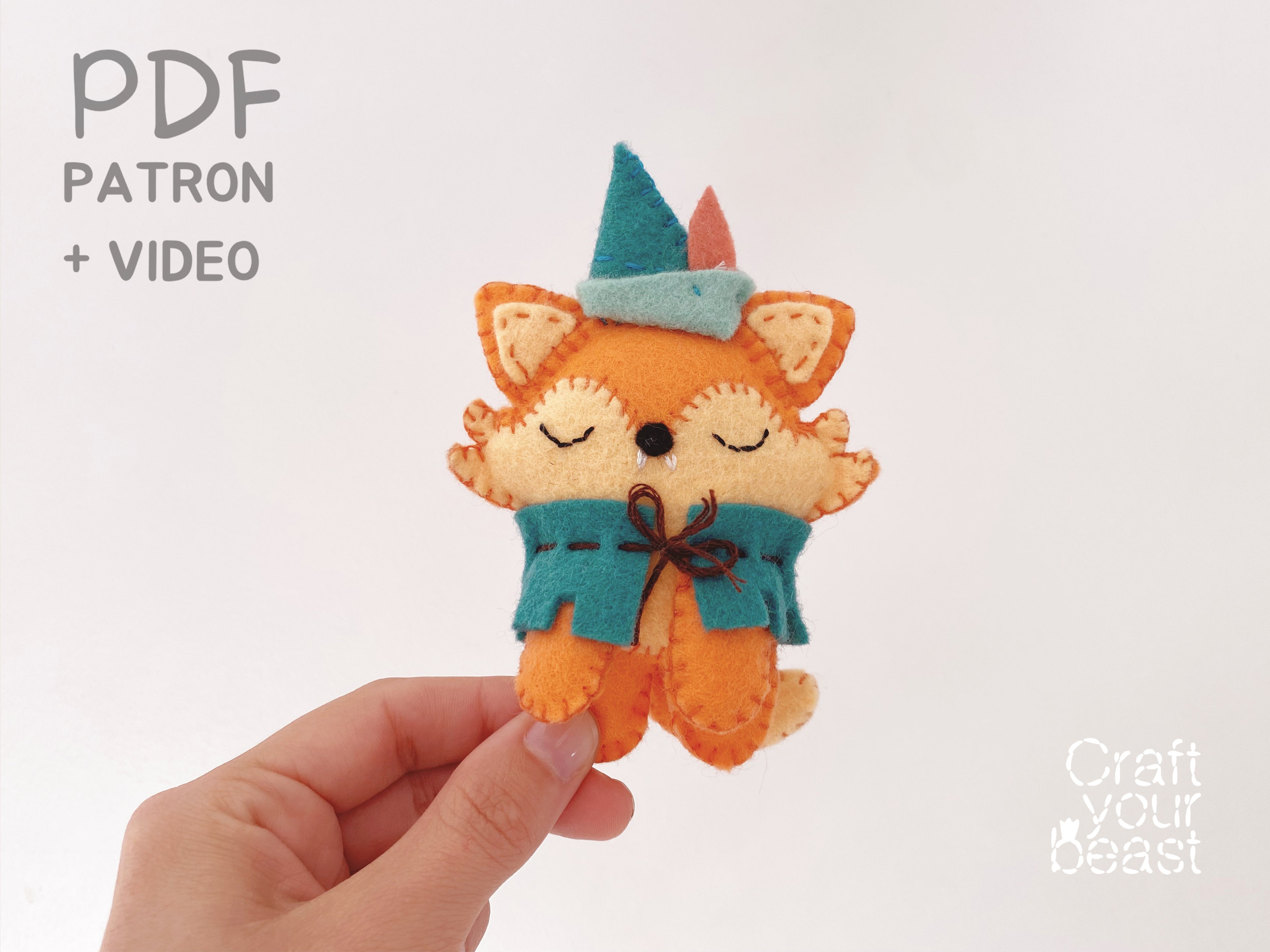 mini peluche en feutrine renard des bois et patron pdf
