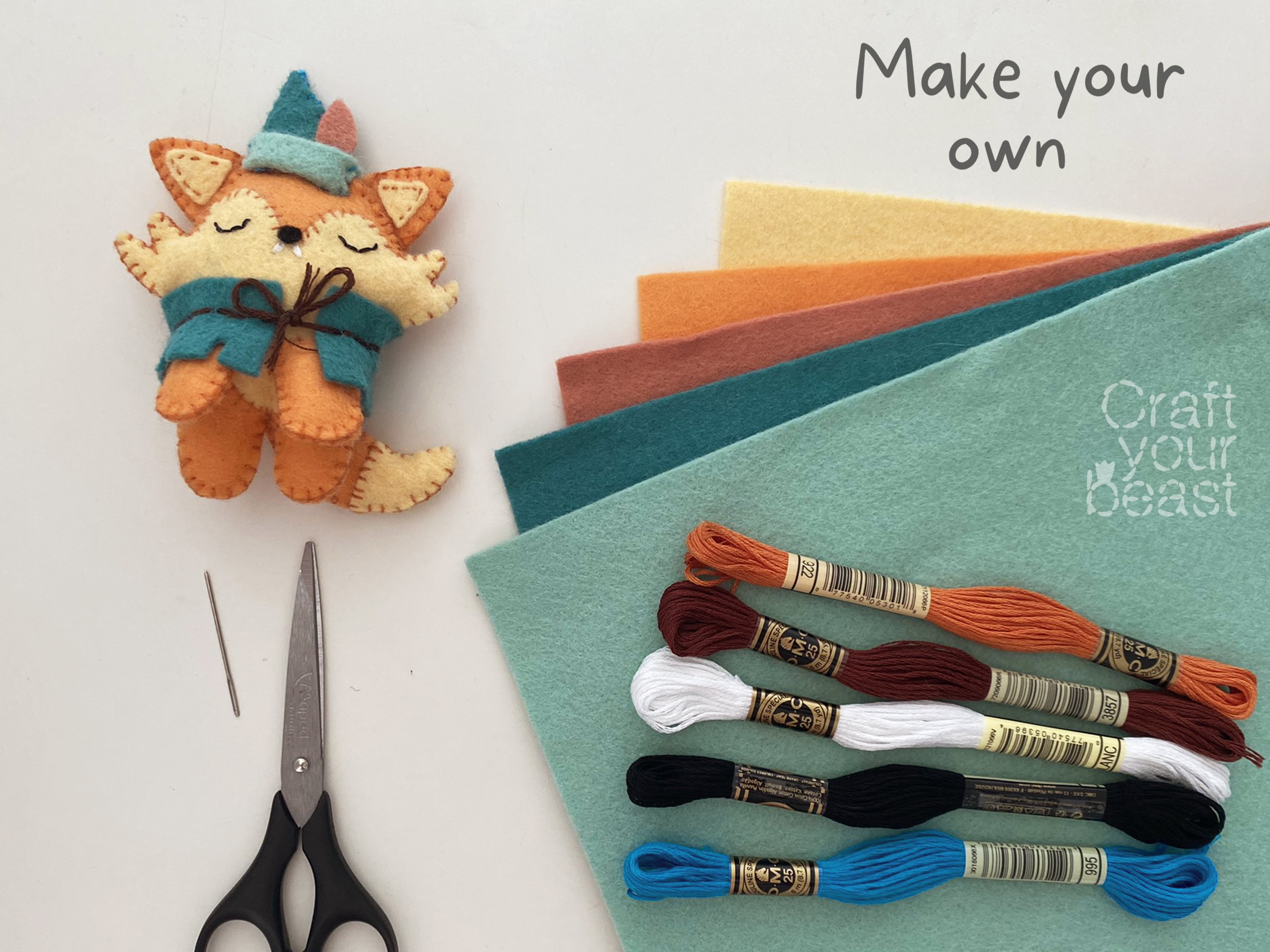 mini peluche en feutrine renard des bois et patron pdf