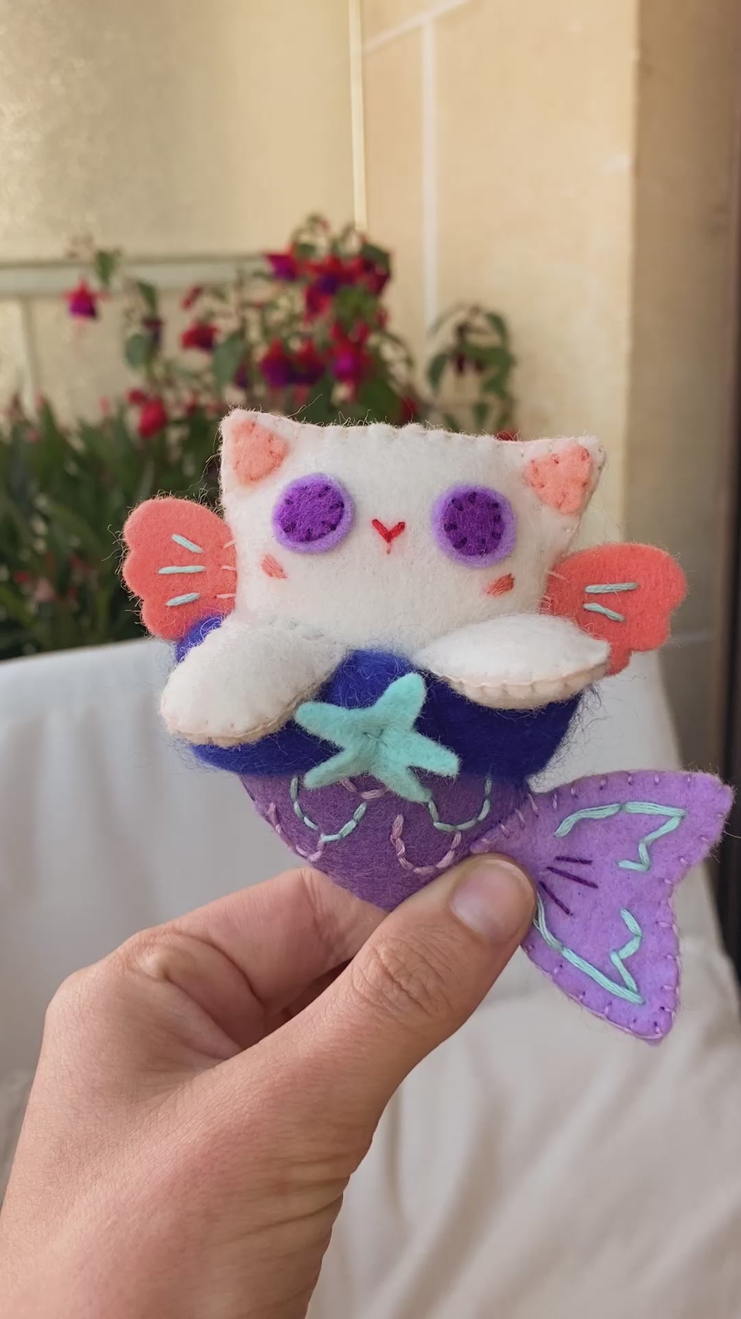 Patron de couture peluche chat sirène