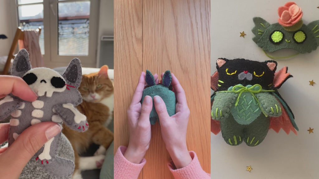 Lot de 3 Patrons de Couture Peluches Halloween