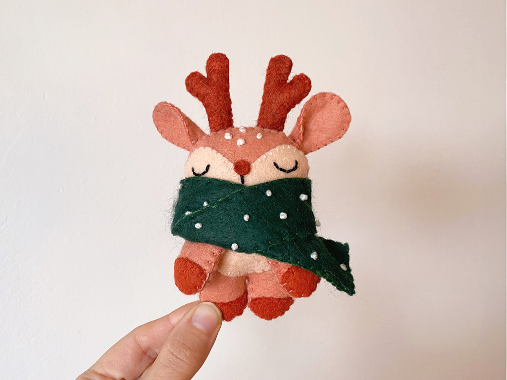 Lot de 2 patrons de couture peluche ours et renne de noël